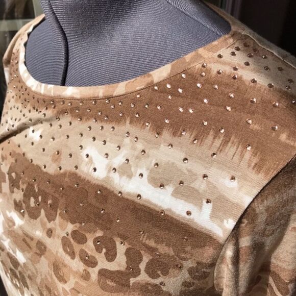 RUBY RD Side Ruched Top Sable Tie Dye PXL EUC - Picture 5 of 6